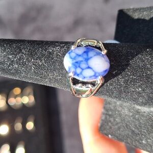 Blue Sodalite Stone Ring Women's Size 9